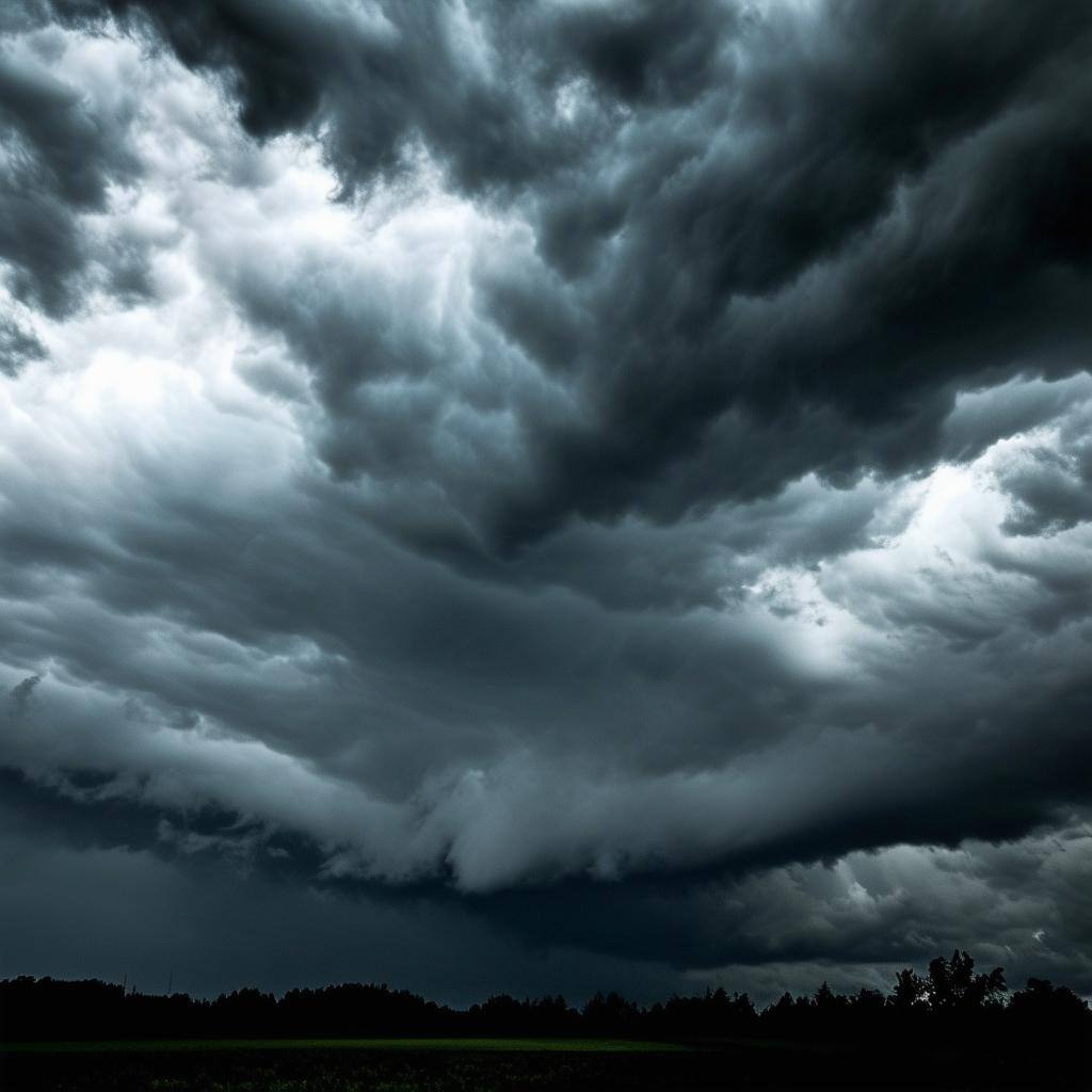 ominous, mysterious, dark clouds